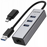UNITEK USB3.0 3-Port + Gigabit Ethernet Aluminium Hub Y-3083B UNITEK USB3.0 3-Port + Gigabit Ethernet Aluminium Hub Y-3083B
