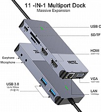 DM175 - 11 In 1 - USB-A + USB-C Multiport - ���� �����