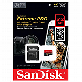 ����� ������ ���� 512GB  EXTREME PRO MICRO SD 4K 200S SANDISK