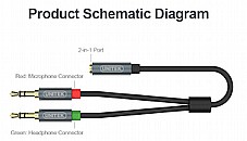 3.5MM AUX Audio Cable - Female to 2xMale